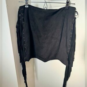Forever 21 suede fringe skirt medium